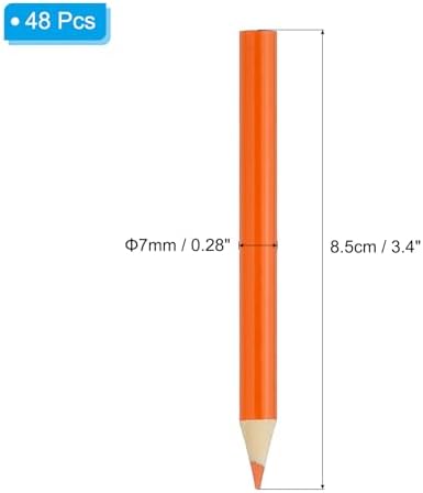 PATIKIL Orange Colored Pencils Set,48 Pcs Oil Color Pencils Wooden 3.5inch Coloring Drawing Half Pencils for Artists Art Painting