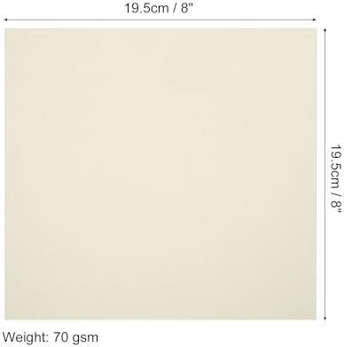 MECCANIXITY 50 Sheets Origami Paper Double Sided 8x8 Inch(20x20cm) Square Sheet for Art Craft Project, Beginners, Gifts Decor, Cream White