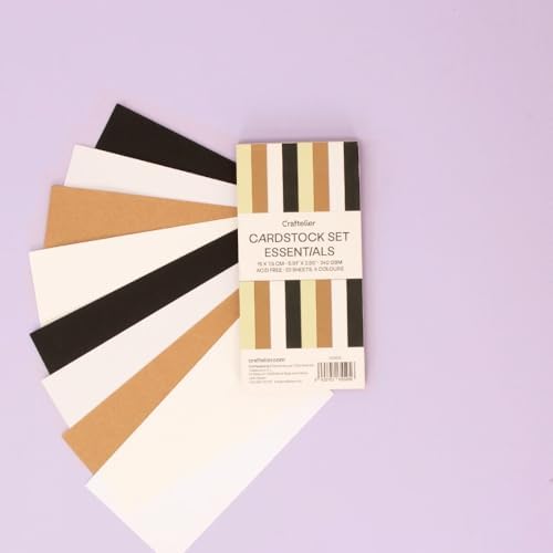 Craftelier - Essentials Color Cardstock | Pack of Colored Cardstock | Colored Paper for Crafts, Scrapbooking, DIY Projects | 32 Sheets, Double-Sided, 5.91" x 2.95", 8.47oz