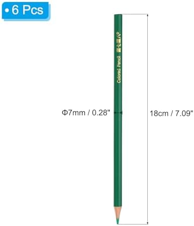 PATIKIL Green Colored Pencils Set,6 Pcs Oil Color Pencils Wooden Coloring Drawing Pencil for Artists Art Painting