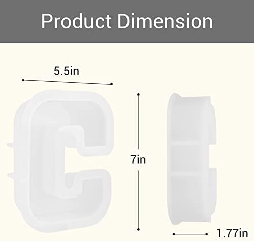 Gartful 7 Inch Large Letter Molds for Resin, 3D C Capital Alphabet Epoxy Resin Mold, A to Z Thick Resin Letter Molds for Making Letters, Word Sign Art, DIY Crafts, Making Cake, Party Home Decor