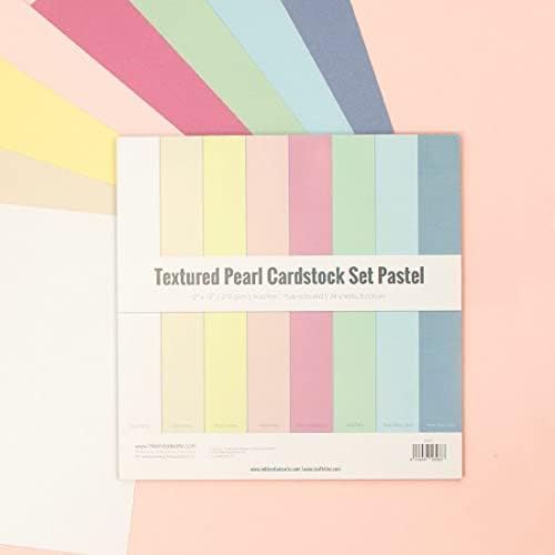 Craftelier - Cardstock Set Pearlescent Pastel Texture | Pack of 24 Double Sided Cardstock for Card Making, Scrapbooking and Craft Projects | Weight 216 grams | Size 30,48 x 30,48 cm (12" x 12")