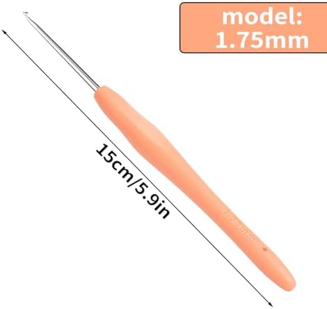 Small Size Crochet Hook Lace Crochet Needle, 1.75mm Crochet Hook, Ergonomic Crochet Hooks，Embroidery Thread Knitting Weaving Tool (1.75 mm)