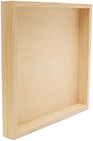 Small Square Wood Canvas 4 x 4 x 1-1/2 inch, Pack of 2 Unfinished Wood Frames, Blank Wooden Signs for Crafts & Home Decor, by Woodpeckers