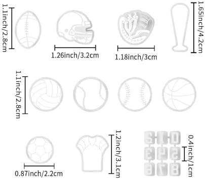 Xaekicr Sports Theme Polymer Clay Cutters Set – Multiple Shapes Clay Cutters for Polymer Molds, Clay Earring and Tools