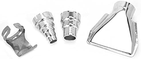 Zerodis 4Pcs Hot Air Guns Accessories, Stainless Steel Heat Guns Air Nozzles Attachments Kits Reflector Nozzle Tool Suitable for Shrink Wrapping Crafting Embossing Heating Painting