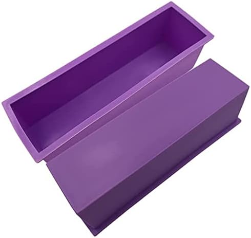Flexible Rectangular Soap Silicone Mold, Set of 2(Purple)