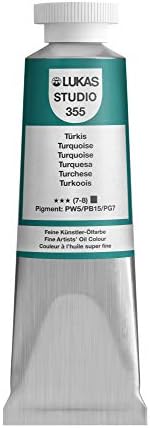 Lukas Studio Artist Oil Color Paints - High-pigment oil paint made with natural binder for artist, painting, & more! - [Turquoise - 37 mL]