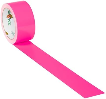 Duck Brand 1265016 Color Duct Tape, Neon Pink, 1.88 Inches x 15 Yards, Single Roll