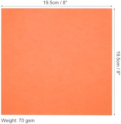 MECCANIXITY 50 Sheets Origami Paper Double Sided 8x8 Inch(20x20cm) Square Sheet for Art Craft Project, Beginners, Gifts Decor, Orange