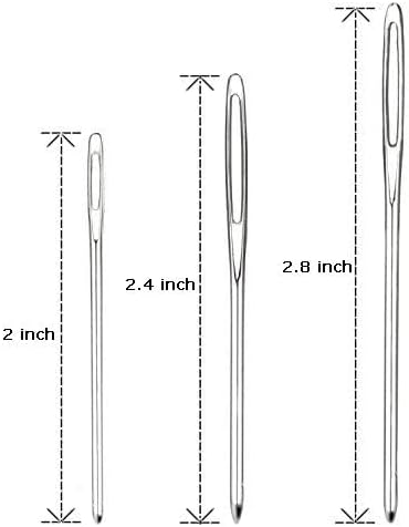 Large-Eye Blunt Needles, Hekisn Stainless Steel Yarn Knitting Needles, Sewing Needles, Crafting Knitting Weaving Stringing Needles,Perfect for Finishing Off Crochet Projects (9 Pcs)