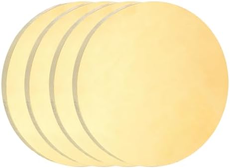 uxcell 4Pcs Brass Round Plate, 0.1"(2.5mm) Thick 1.2"(30mm) Dia H65 Brass Round Disc Blank Metal Sheet Copper Circle Disc for Metal Stamping DIY Crafts