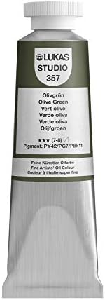 LUKAS Studio Artist Oil Color Paints - High-pigment oil paint made with natural binder for artist, painting, & more! - [Olive Green - 37 mL]