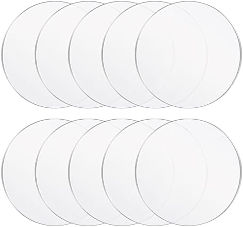 Yalikop 10 Pcs 8 Inch Acrylic Circles Round Clear Disc Blanks