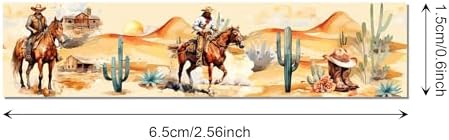 12 Rolls Western Washi Tape Masking Decorative Cowboy and Cowgirl Washi Tape for DIY Craft Gift Wrapping Handbook Sticker Scrapbook Journaling Party Favor