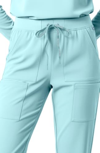 Med Couture Luma Jogger Scrub Pants for Women with Rib Knit Waistband