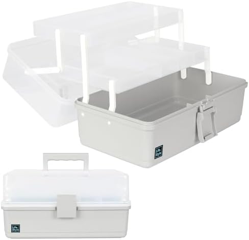 WEWLINE 3-Layers Plastic Portable Storage Box,Household Plastic Craft Supply Box with Handle,Multifunctional Storage Boxes for Children Student,Perfect for Home Office