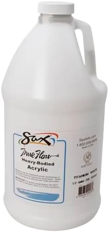 Sax True Flow Heavy Body Acrylic Paint, 1/2 Gallon, Titanium White - 439301, 64 Fl Oz (Pack of 1)