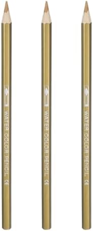 PATIKIL Watercolor Pencils, Gold Color Pencil Set Sketch Coloring Drawing Colored Pencils Bulk Artist Drawing Supplies for Adult Coloring Book Blending, 3 Pcs