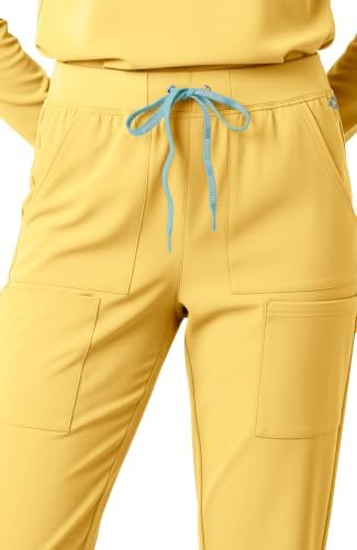 Med Couture Luma Jogger Scrub Pants for Women with Rib Knit Waistband