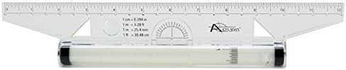 Acurit Rolling Ruler - A Must Have 4-in-1 Tool for Any Artist, Perfect for Illustrations, Drawings, Measurements, Line and Angle Drawing, & More! - 12 Pack