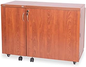 Arrow K8405 Wallaby Kangaroo Sewing, Cutting, Quilting, Crafting Cabinet and Table, Includes Storage and Airlift, Portable with Wheels, Teak Finish