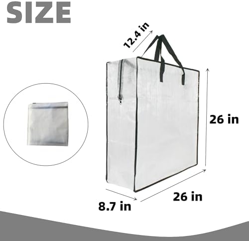 Clear Storage Bags with Zipper and Handles, Blanket Bags For Closet Storage, Moving and Packing Supplies for College, Underbed Storage Organizer for Clothes Pillow Bedding Christmas Wreath