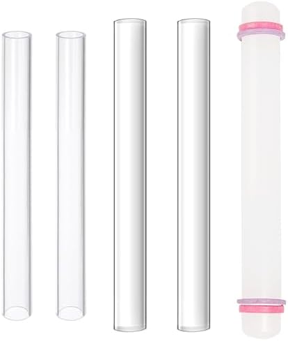 Yayatty 5 PCS Acrylic Clay Roller, Polymer Clay Tools, Plastic Clear Round Tube Roller for DIY Handmade Crafts, Art Supplies