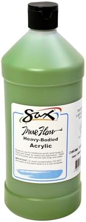 Sax Heavy Body Acrylic Paint for School and Arts and Crafts Use, Chrome Oxide Green, 1 Quart