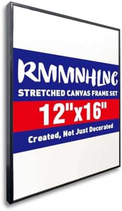 Black Blank Canvas with Floating Frame, 12x16 Inch, 1 Pack