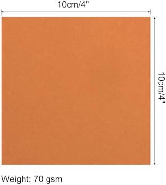 MECCANIXITY 50 Sheet Origami Paper Double Sided Dark Orange 4x4 Inch Square Sheet for Art Craft Project, Beginners, Gifts Decor
