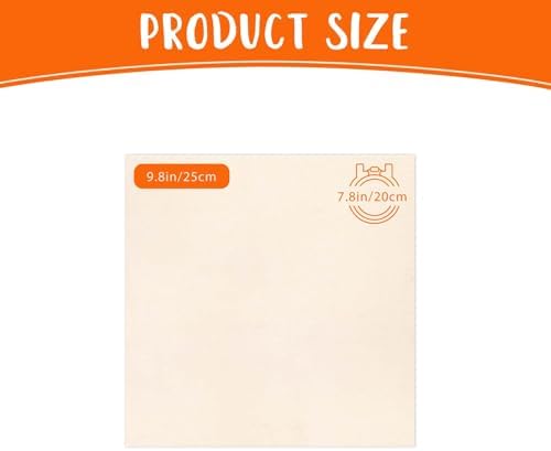 10 PCS Beige Natural Cotton Embroidery Fabric Cloth (9.8 × 9.8 Inch)