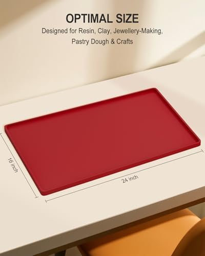 Silicone Art Mat for Crafts, 16" x 24" Waterproof Non-Slip Painting Mat