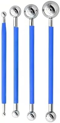 9Pcs Clay Sculpting Tool Set, Blue Dual-Ended Silicone Clay Brushes & Ball Stylus Tools, Professional Polymer Clay Kit for Sculpting, Texturing & Detailing, Ideal for Pottery, Ceramic & DIY Crafts