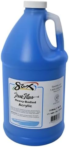 Sax Heavy Body Acrylic Paint for School and Arts and Crafts Use, Cobalt Blue, 1/2 Gallon