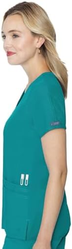 Med Couture Touch Scrub Top for Women Raglan Sleeve 6 Pockets Modern Fit