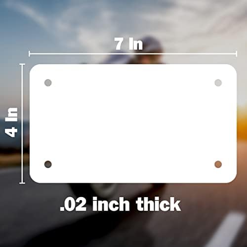 4" x 7" White Motorcycle Vanity Plate Blanks, 20-Pack