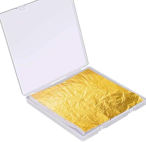 Gold Leaf Sheet for Resin, Paxcoo 300 Sheets Gold Flakes for Resin Nail Foil for Resin Jewelry Making Slime, Nail Arts, Gilding Crafting, Paint, Decoration, 5.5 by 5.5 Inches