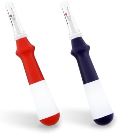 Needle and Thread Seam Ripper, Rippers for Sewing and Thread,Remover Stitch Tool for Hand Sewing, Knitting, Cross Stitching, Embroidery and Thread Removal (Blue+Red)