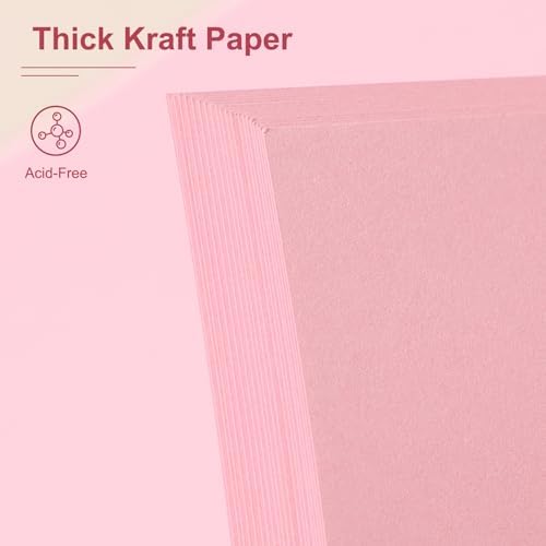 Scrapbook Album 10x10 Inches 100 Pages Hardcover Kraft Paper Pink