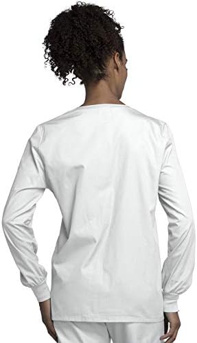 Cherokee WW Originals Scrubs Jacket for Women Snap Front 3 Pockets