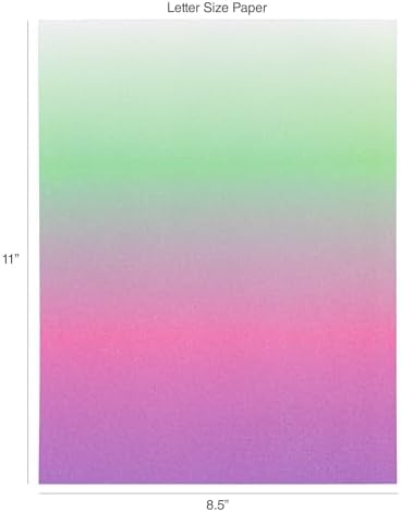 Shimmer Cardstock Paper 8.5 x 11- Assorted Glitter, Metallic, and Pearl Sheets for Crafts, Scrapbooking, Card Making - 20 Pack, 85lb Heavyweight, 230 GSM, Enchanted