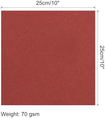 MECCANIXITY 50 Sheet Origami Paper Double Sided Dark Red 10x10 Inch Square Sheet for Art Craft Project, Beginners, Gifts Decor