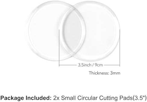 2 Pack 5 inch Clear Acrylic Circular Cutting Pads for Die Cutting Machine, Polycarbonate Plastic Cutting Pads Die Cutting Plates for Embossing Crafting, DIY Scrapbooking Paper Crafts Arts Tools