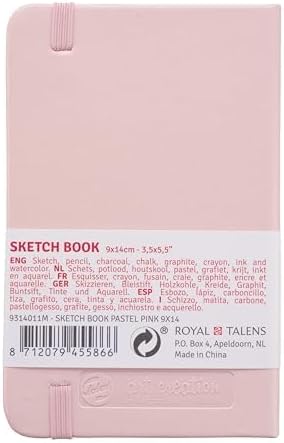 Talens Art Creation Sketchbook, Pastel Pink, 80 Sheets, 3.5 x 5.5 in