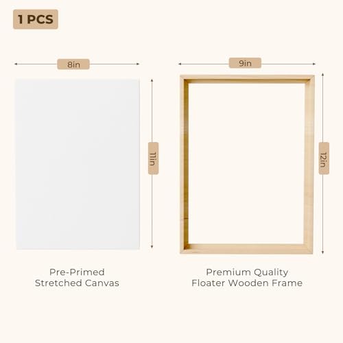Blank Framed Canvas Wall Art - Premium White Canvas for DIY Art and Custom Painting (9 * 12-1)
