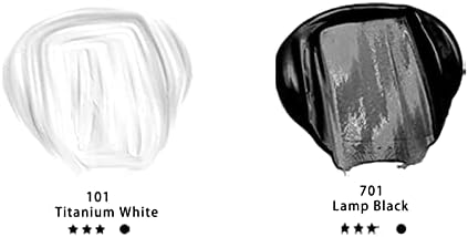 Artecho Titanium White and Lamp Black Acrylic Paint 120ml /4.05oz Tube | Semi Glossy Finish, High Pigment Rich Color Craft Paint for Canvas, Rocks, Wood, Fabric, Ceramic, Non-Toxic