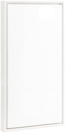 Kate and Laurel Sylvie Blank Framed Canvas Wall Art, 14x26.5 White Beaded, Modern Empty Canvas for Paint-Your-Own Art, Ready to Paint Premium Canvas Already Framed