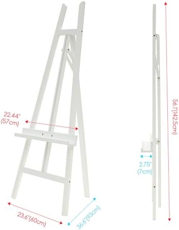 MEEDEN Art Easel Stand for Display: Adjustable Wooden Stands for Sign - A Frame Painting Easel for Canvas up to 60" for Artist Adults Drawing Picture Poster - White