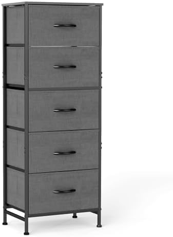 Sweetcrispy 5 Storage Drawer Bedroom Dresser, Tall Dresser for Organizer